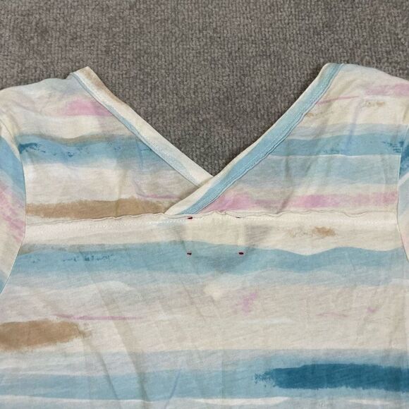 T. LA Women’s S Striped Short Sleeve Casual Stretch Knit Anthropologie Top Shirt - Picture 3 of 5